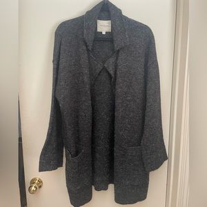 Open Collared Cardigan Sweater
